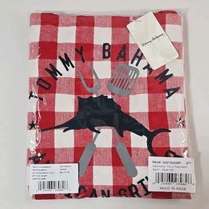 Tommy Bahama Apron NEW Embroidered Sailfish Red Picnic Plaid Marlin Grill